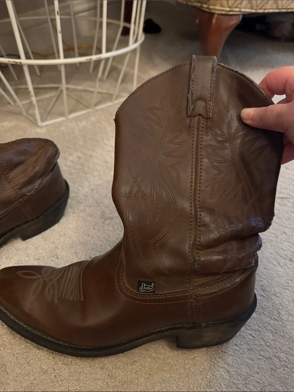 Brown Leather Justin Boots